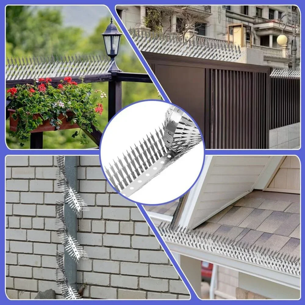 Outdoor Stainless Steel Garden Fence Spikes and Wall(1 Set)